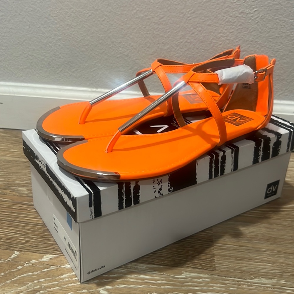 dv dolce vita Orange and Silver Sandals BRAND NEW